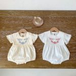【66-90】ロンパース フラワー刺繡 可愛い - 画像 (15)