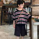 【100-170】半袖Tシャツ 男の子 ボーダー柄 軽量 通気性拔群