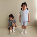 【73-120】セット 薄手 チェック柄 半袖 ノースリーブ - 画像 (6)