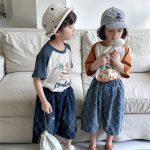 【80-140】パンツ 菱形 キルティング デニム ハーフパンツ - 画像 (9)