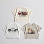 【90-150】半袖Tシャツ 乗り物 ルーズ カジュアル トップス - 画像 (3)