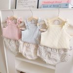 【73-100】セット リボン キャミソール&花柄ふんわりスカートパンツ - 画像 (5)