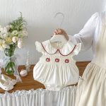 【66-90】ロンパース 可愛い フリル刺繡 ベビー服 - 画像 (4)