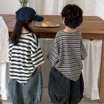 【80-140】Tシャツ ボーダー ドロップショルダー - 画像 (7)