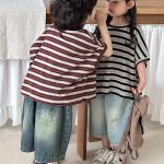 【80-140】デニムパンツ 七分丈 ヴィンテージ加工 ダメージ - 画像 (15)