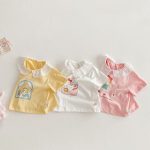 【73-120】半袖Tシャツ ベビー フリル襟 カートゥーン - 画像 (7)
