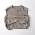 【80-130】トップス ガーゼ素材 ノースリーブ - 画像 (5)