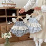 【66-90】ロンパース チェック フリル 可愛い ベビー服 - 画像 (8)