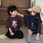 【80-140】半袖Tシャツ ねこ柄プリント ビッグシルエット - 画像 (10)