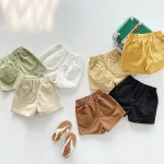 【90-140】ショートパンツ キッズ ナチュラル シンプル - 画像 (2)