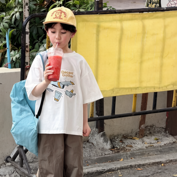 【90-160cm】半袖Tシャツ 男の子 カートゥーン プリント 韓国風