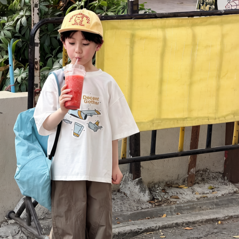 5cbfe8086f3708 【90-160】半袖Tシャツ 男の子 カートゥーン プリント 韓国風 - 画像 (1)