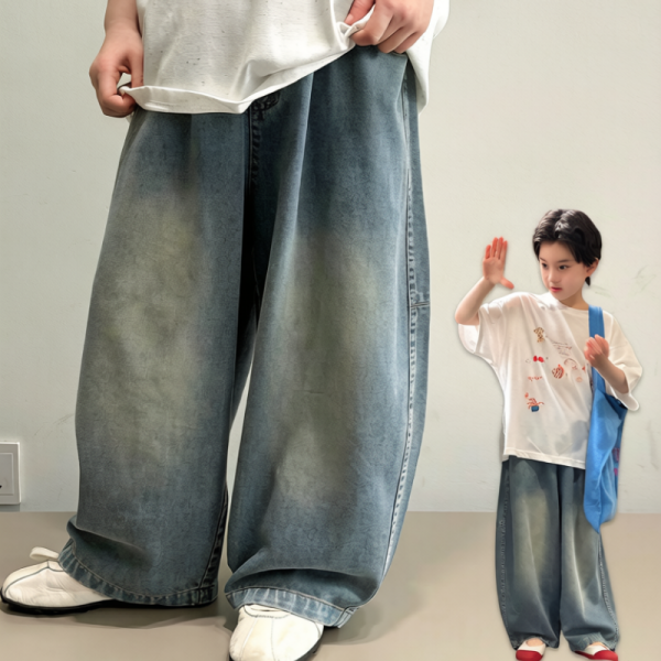 【100-170cm】パンツ 男の子 デニム 軽量 カジュアル