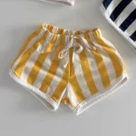 【73-100】ショートパンツ ベビー ストライプ ボトムス - 画像 (6)
