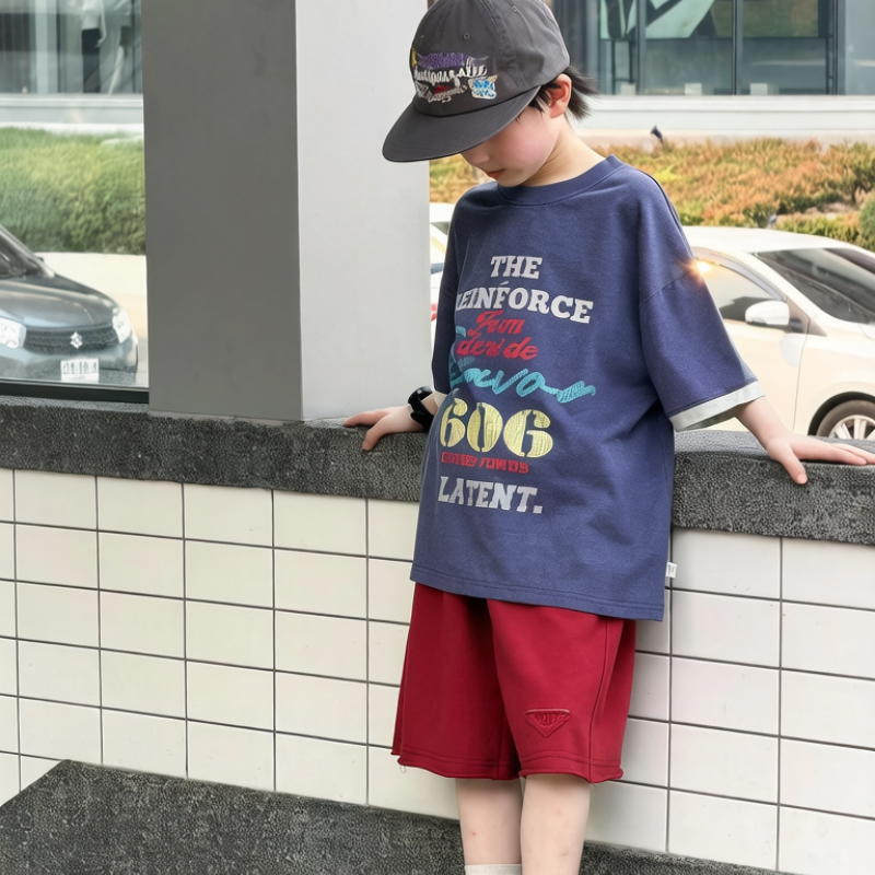 5ea060f810e48 【100-170】半袖Tシャツ 男の子 英字 おしゃれ ストリート風 - 画像 (1)