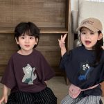 【80-140】半袖Tシャツ ねこ柄プリント ビッグシルエット - 画像 (11)