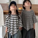 【80-140】Tシャツ ボーダー ドロップショルダー - 画像 (6)