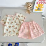 【66-100】セットアップ 可愛い クマ柄 コットン 可愛い - 画像 (6)