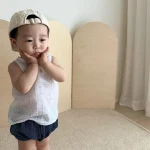 【66-90】 ベスト or セットアップ ベビー 韓国風 シンプル - 画像 (4)
