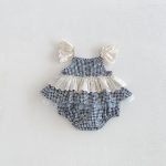 【66-90】ロンパース チェック フリル 可愛い ベビー服 - 画像 (5)