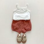 【66-100】セットアップ ベビー キャミソール&花柄プリント - 画像 (9)