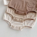 【66-90】ロンパース ワッフル ポケット付き 無地 - 画像 (20)