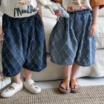 【80-140】パンツ 菱形 キルティング デニム ハーフパンツ - 画像 (17)