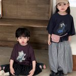 【80-140】半袖Tシャツ ねこ柄プリント ビッグシルエット - 画像 (7)