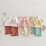 【73-120】半袖Tシャツ ベビー フリル襟 カートゥーン - 画像 (2)