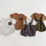 【66-100】ロンパースORサロペットORTシャツ カジュアル ボーダー - 画像 (4)