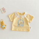 【73-120】半袖Tシャツ ベビー フリル襟 カートゥーン - 画像 (4)