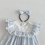【66-140】ロンパースorワンピース ブルー ストライプ 姉妹服 - 画像 (14)