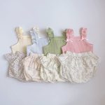 【73-100】セット リボン キャミソール&花柄ふんわりスカートパンツ