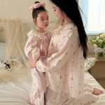【90-150cm+親サイズ】ルームウェア フリル リボン付き かわいい - 画像 (5)