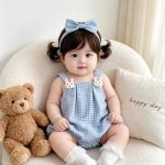 【66-90】ロンパース ウサギ チェック ベビー服 - 画像 (8)