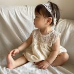 【66-90】ロンパース レース切り替え ノースリーブ - 画像 (4)