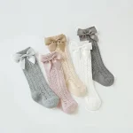 【GOODS】ソックス ベビー 通気性抜群 リボンハイ