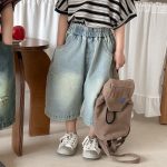 【80-140】デニムパンツ 七分丈 ヴィンテージ加工 ダメージ - 画像 (20)