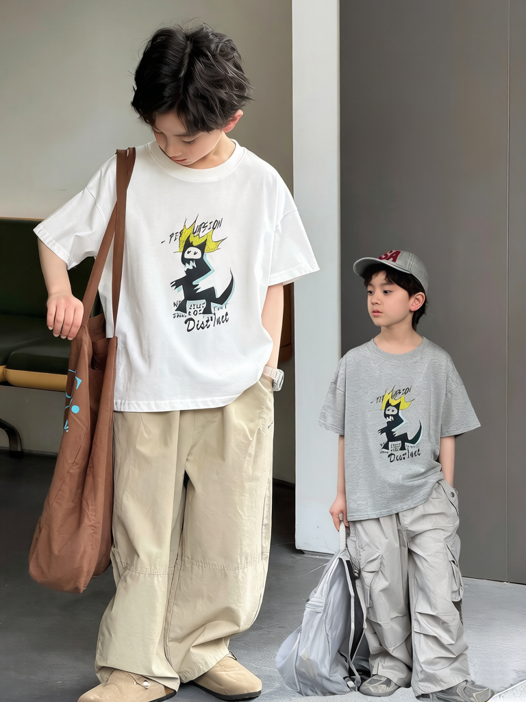 【90-160cm】半袖Tシャツ 男の子 プリント かわいい