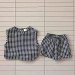 【73-120】セット 薄手 チェック柄 半袖 ノースリーブ - 画像 (3)