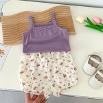 【66-100】セットアップ ベビー キャミソール&花柄プリント - 画像 (15)
