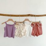 【66-100】セットアップ ベビー キャミソール&花柄プリント - 画像 (3)