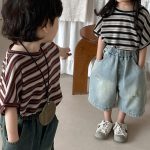 【80-140】デニムパンツ 七分丈 ヴィンテージ加工 ダメージ - 画像 (12)