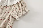 【66-90】ロンパース ベビー 半袖 レース襟 花柄 - 画像 (13)