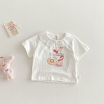 【73-120】半袖Tシャツ ベビー フリル襟 カートゥーン - 画像 (6)