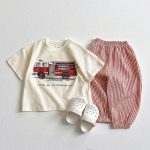 【90-150】半袖Tシャツ 乗り物 ルーズ カジュアル トップス - 画像 (9)