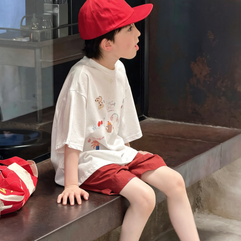 85e1820c9d3278 【100-170】半袖Tシャツ 男の子 カートゥーン ゆったり - 画像 (1)