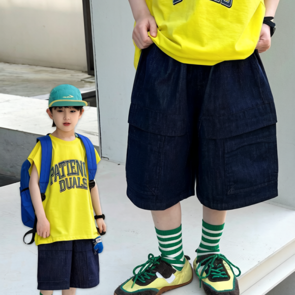 【100-170cm】ハーフパンツ 男の子 デニム 韓国風 履きやすい