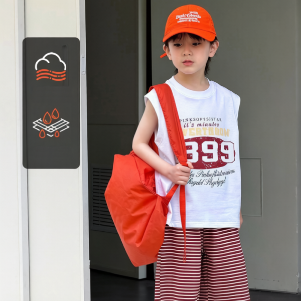 【100-170cm】Ｔシャツ 男の子 ノースリープ カジュアル ストリート風