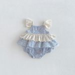 【66-90】ロンパース チェック フリル 可愛い ベビー服 - 画像 (3)